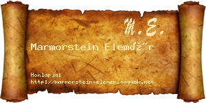Marmorstein Elemér névjegykártya